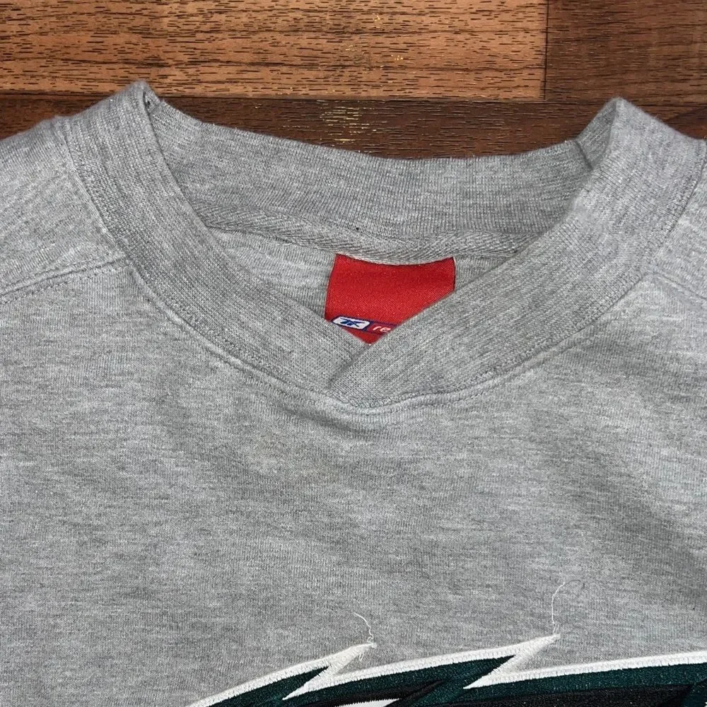Reebok Gray Crewneck Sweater with Bold Eagle Logo